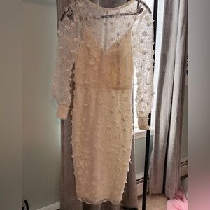 Dress the Population Elegant White Lace Dress